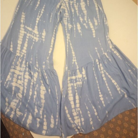 Japan strapless tie-dyed wide ruffled leg jumpsuit - Picture 6 of 10